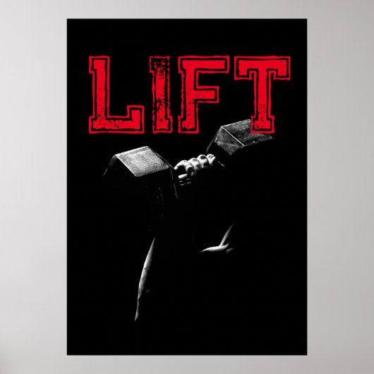 Lift Bodybuilding Fitness Motivational ポスター (正面)