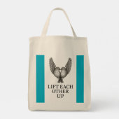 "Lift Each Other Up" 鳥 トートバッグ (裏面)