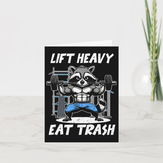 Lift Heavy Eat Trash Weightlifting Bodybuilding Gy カード (正面)