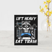 Lift Heavy Eat Trash Weightlifting Bodybuilding Gy カード (黄色い花)