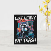 Lift Heavy Eat Trash Weightlifting Bodybuilding Gy カード (黄色い花)
