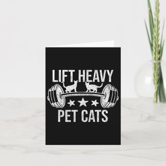 Lift Heavy Pet Cats Bodybuilding Weightlifting Cat カード (正面)