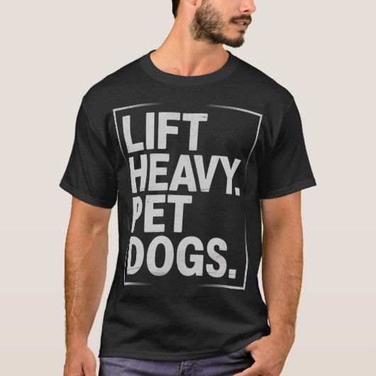 Lift Heavy Pet Dog Funny Gym Workout boy Tシャツ (正面)