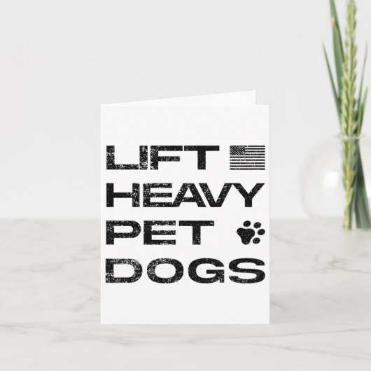 Lift Heavy Pet Dogs Funny Gym Workout Tee Weightli カード (正面)