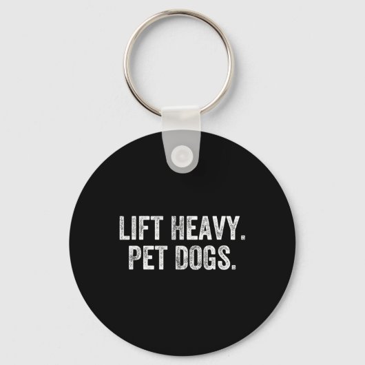 Lift Heavy Pet Dogs Gym Weightlifter Bodybuilder  キーホルダー (正面)