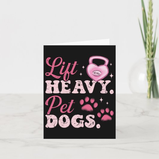 Lift Heavy Pet Dogs Workout Bodybuilding Weightlif カード (正面)