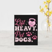 Lift Heavy Pet Dogs Workout Bodybuilding Weightlif カード (黄色い花)