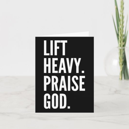 Lift Heavy Praise God Christian Powerlifting Bodyb カード (正面)