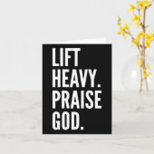 Lift Heavy Praise God Christian Powerlifting Bodyb カード (黄色い花)