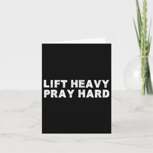 Lift Heavy Pray Hard Fitness Bodybuilding Jesus Fa カード (正面)