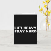 Lift Heavy Pray Hard Fitness Bodybuilding Jesus Fa カード (黄色い花)