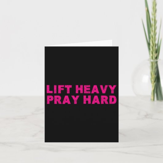 Lift Heavy Pray Hard Fitness Bodybuilding Jesus Fa カード (正面)