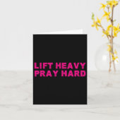 Lift Heavy Pray Hard Fitness Bodybuilding Jesus Fa カード (黄色い花)