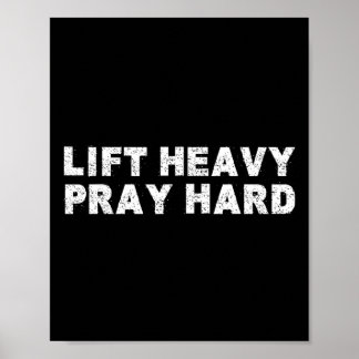 Lift Heavy Pray Hard Fitness Bodybuilding Jesus Fa ポスター