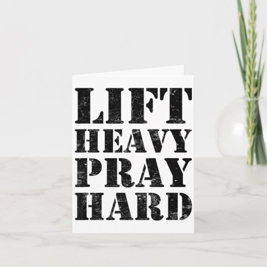 Lift Heavy Pray Hard Gym Christian Quote  カード (正面)