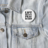 Lift Heavy Pray Hard Gym Christian Quote  缶バッジ (インサイチュ)