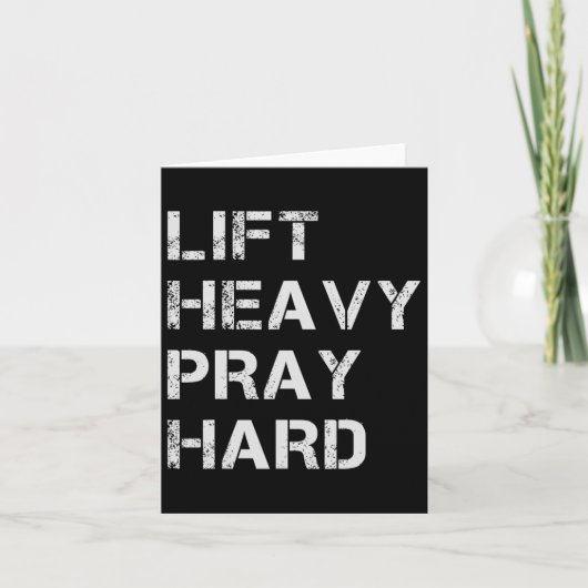 Lift Heavy Pray Hard Weightlifting And Bodybuildin カード (正面)