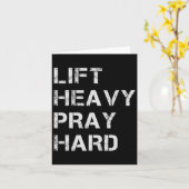 Lift Heavy Pray Hard Weightlifting And Bodybuildin カード (黄色い花)