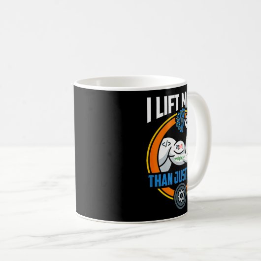 Lift more than code funny programmer developer fit コーヒーマグカップ (正面右)