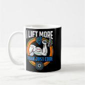 Lift more than code funny programmer developer fit コーヒーマグカップ (左)