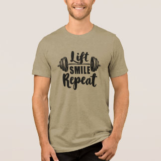 Lift Smile Repeat Gym Motivation Weightlifting Str トライブレンドＴシャツ