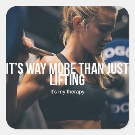 Lifting Is Myセラピー – ウィメンズジムトレーニング スクエアシール (正面)