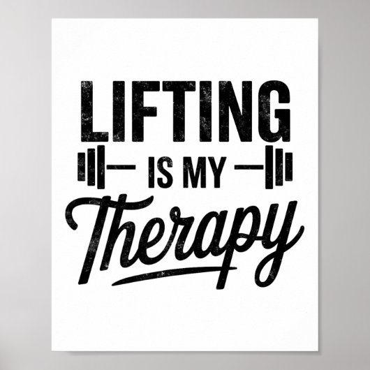 Lifting Is My Therapy Funny Gym Tee Weightlifting  ポスター (正面)