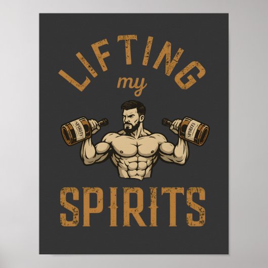 Lifting My Spirits -Bodybuilding Gym Humor- Funny ポスター (正面)