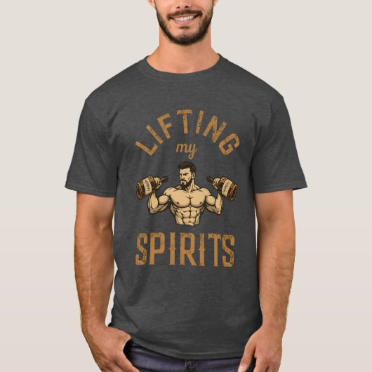 Lifting My Spirits -Bodybuilding Gym Humor- Funny Tシャツ (正面)