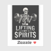 Lifting My Spirits Bodybuilding Skeleton Funny Gym シール (シート)