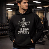 Lifting My Spirits Bodybuilding Skeleton Funny Gym パーカ