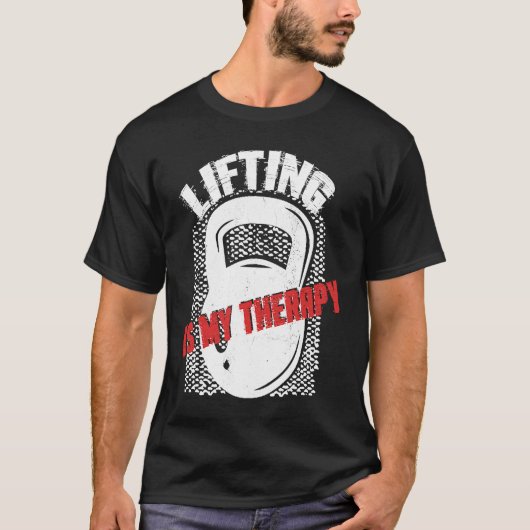 Lifting My Therapy Kettlebell Weightlifting Gym Wo Tシャツ (正面)