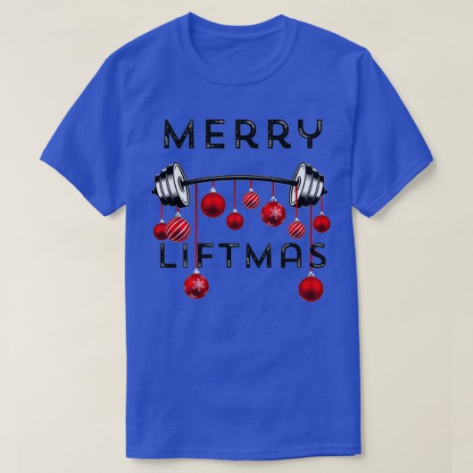 LIftmasメリークリスマスジムトレーニング Tシャツ (デザイン正面)