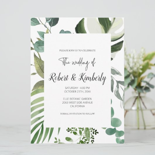 LIFY植物性ユーカリ葉ス結婚の 招待状 (スタンド正面)