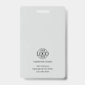 Light エレガント Grayミニマルな従業員の写真 バッジ (Back)