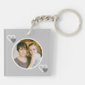 Light モダン Gray Mom Ever最高の Mothers Day写真 キーホルダー (裏面)