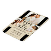 Light モダン Tan日付3の写真を保存結婚する マグネット (左側)