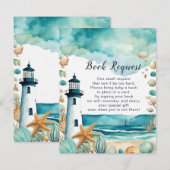 Light 航海の House Baby Shower Book Request エンクロージャーカード (正面/裏面)