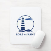 Light 航海の house Your Boat or Name Blue マウスパッド (マウス)