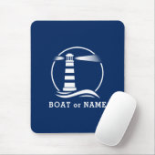 Light 航海の house Your Boat or Name Navy マウスパッド (マウス)