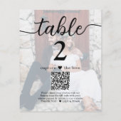 Light 2フォト結婚のQRコードスクリプトテーブル番号 (裏面)