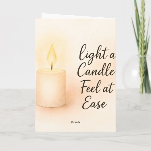 Light a Candle Feel at Ease Folded Greeting Card カード (裏面)