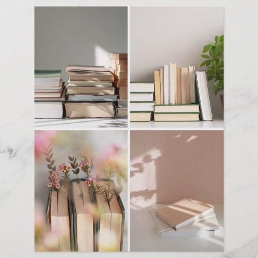 Light Academia Cozy Book Collage Scrapbook Paper (正面)