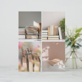 Light Academia Cozy Book Collage Scrapbook Paper (スタンド正面)