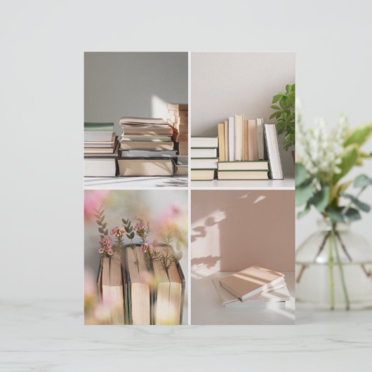 Light Academia Cozy Book Collage Scrapbook Paper (スタンド正面)