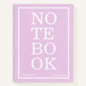 Light Amethyst Purple Modern Big "NOTEBOOK" ノートブック (正面)
