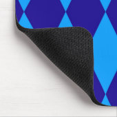 Light and Dark Blue Harlequin Diamonds Checkers  マウスパッド (コーナー)