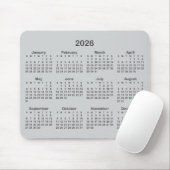 Light and Dark Grey 2026 Calendar マウスパッド (マウス)