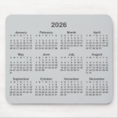 Light and Dark Grey 2026 Calendar マウスパッド (正面)