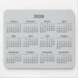 Light and Dark Grey 2026 Calendar マウスパッド